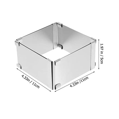 GALPADA Mousse Mould Rectangular Cake Tin Cake Ring Cake Square Cake Tin Baking Frame Pastry Mould Baking Tool (Silver 6 Inch) Dessert Ring - size: Size 6