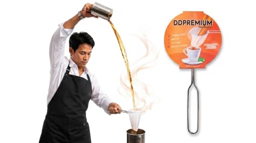 Traditional Stainless Steel Reusable Mesh Filter for Thai Tea Filter, Coffee & Loose Leaf Drinks, Thai Tea Strainer Sock 5.5 Inches - size: Large size