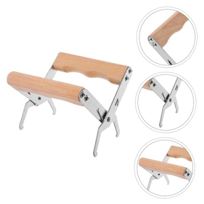 2PCS Steel Beekeeping Frame Gripper with Wooden Handle Durable Frame Holder Tool and Efficient Beekeeping Supplies