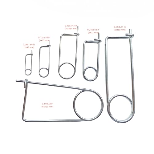 Steel Brooch Shape Open Safety pin Spring pin, Quick Lock line Lock pin Locking Fasteners for Farm Lawn Garden Hooks (0.31x6.61 in(8x168 mm)-2Pcs) - size: 0.31x6.61 in(8x168 mm)-2Pcs