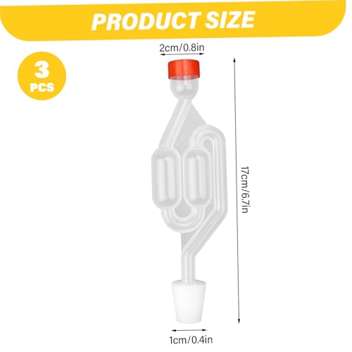 NIDONE Airlocks for Fermenting, 3Pcs S-Shaped Bubble Airlock Set, Home Brewing Wine Beer Sauerkraut Pickles Tool with Rubber Stopper