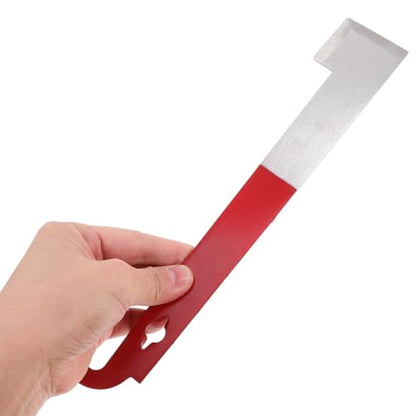 3pcs Stainless Steel J-Shape Bee Hive Frame Hook and Scraper Tool for Beekeeping, Curved Tail Hive Lifting Equipment in Wine Red for Efficient Beehive Maintenance