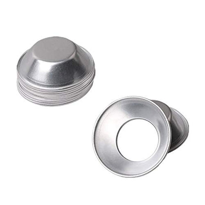 25Pack Egg Tart Molds Tiny Pie Tartlets Dessert Mold Pans Tin Puto Cup Bakeware Cake Cookie Mold, Round Resuable Nonstick (Aluminum)