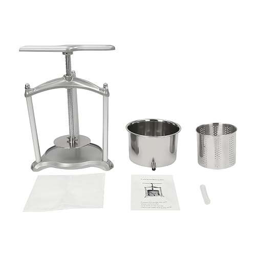 Fruit Wine Press, 3L/6L Fruit Cider Grinder w/Dual Stainless Steel Barrels, Manual Presser Machine, Juice Making for Apple/Carrot/Orange/Berry/Vegetables (3L) - style: 3L
