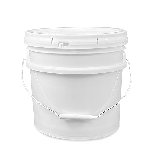 ePackageSupply 3.5 Gallon Plastic Bucket with Lid I Food Grade Bucket | White | BPA-Free I Heavy Duty 90 Mil All Purpose Pail Reusable I Made in USA (12 Count) - size: 12 Packs