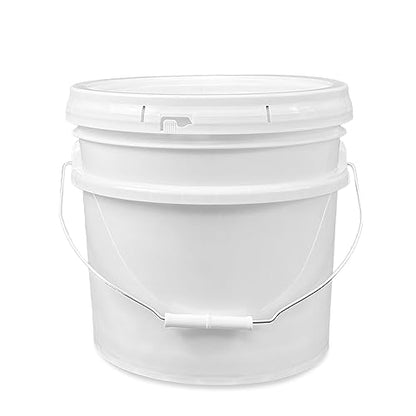 ePackageSupply 3.5 Gallon Plastic Bucket with Lid I Food Grade Bucket | White | BPA-Free I Heavy Duty 90 Mil All Purpose Pail Reusable I Made in USA (12 Count) - size: 12 Packs