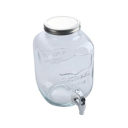 McEtt - Large Kombucha Brewing Jar Kit - 5 Liter (1.3 Gallon) Glass Continuous Fermentation Jar - SCOBY Hotel with Airtight Lid & Spout