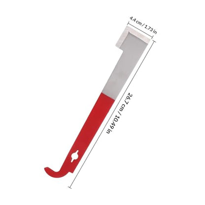 Stainless Steel Hive Tool with Curved Hook End, Beehive Frame Scraper and Lifter, 2.5mm Thick Wine Red Hive Scraper for Beekeeping Supplies