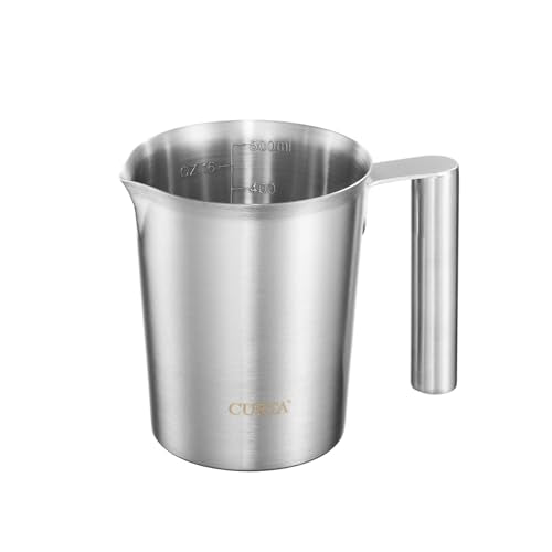 CURTA 18/8 Stainless Steel Measuring Cup with Round Handle and Pour Lip 16 OZ (2 Cup, 500 ML) - color: Round Handle, size: 16 OZ (2 Cup, 500 ML)