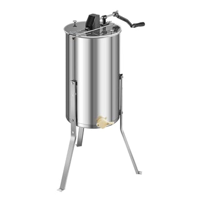 VEVOR Honey Extractor, 2 Frame Manual Honey Extractor with Transparent Lid, Stainless Steel Honeycomb Drum Spinner with Height Adjustable Stand,Honeycomb Extraction Centrifuge Equipment for Beekeeping - style: 2 Frame