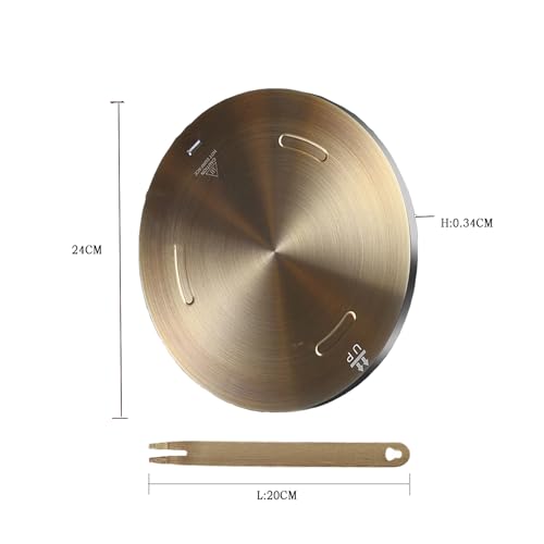 Heat Diffuser Plate, Grouarty Stainless Steel Cooking Induction Adapter (Gold, 9.45 inch) - color: Gold, size: 9.45 inch
