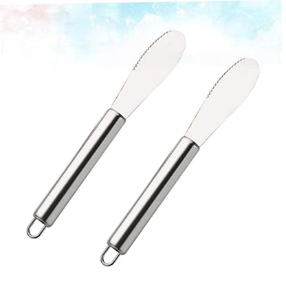 ABOOFAN 2Pcs Stainless Steel Butter Spreader and Cream Knife for Cake Cheese Pastry Rust Resistant Construction Easy to Clean Kitchen Gadget for Restaurants and Catering