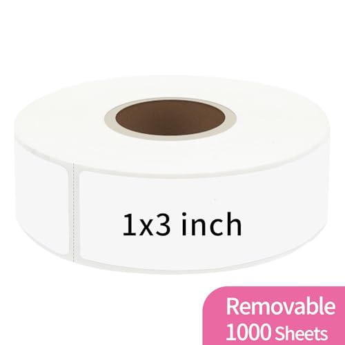 1000 Blank Removable Freezer Labels, Blank Removable Labels Water Oil Resistant with Perforation Line for Food Containers Jars Pantry Organization (Each Measures 1x 3 Inch) - color: White, size: 1 x 3 inches