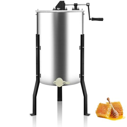Manual Honey Extractor, 3 Frames Honey Spinner with Ergonomic Handle, Durable & Easy to Clean, Food-Grade Stainless Steel Honey Separator Equipment for Beekeeping Starter, Small-Scalez Apiary - style: 3 Frames-M