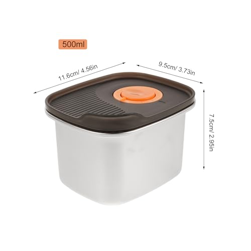 Stainless Box - 500ml Cheese Storage Container With Airtight Lid For Fridge Food Preservation And Storage - Space-Saving - size: 11.60X9.50X7.50CM
