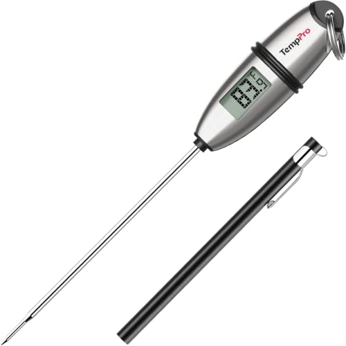 TempPro TempSwift 1 Sec Digital Food Thermometer for Kitchen Cooking | Meat Thermometer Digital, 5.3 inches Super Long Probe, Bread Baking Sourdough Liquids Candy Making Accessories Gift - size: Digital