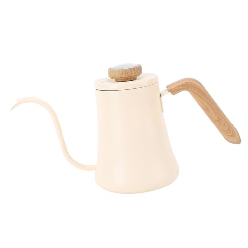 Electric Gooseneck Kettle, 304 Stainless Steel Pour Over Coffee Kettle 600ml with Integrated Thermometer, Quick Heating Water Boiler for Coffee Tea Camping Home Use