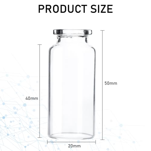 10 Pack 10ml Sealed Sample Vials, Transparent Glass Vials with Self Healing Injection Port - size: 10ML