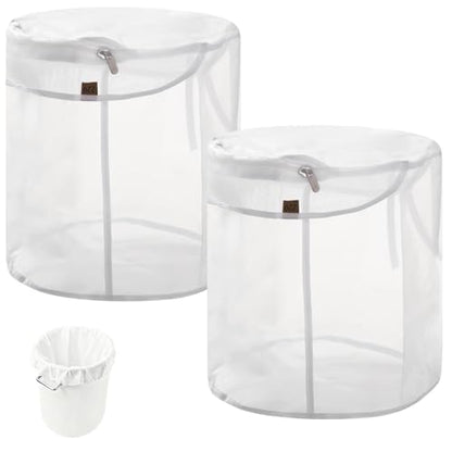 2 Pcs Nylon Filter Bags, 2 Gallon, 220 Micron Fine Mesh Strainer Bag, Reusable Food-Safe Liquid Filter Bag, All-Purpose Filter Bag for Home Brew, Paint, Aquarium