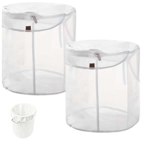 2 Pcs Nylon Filter Bags, 2 Gallon, 220 Micron Fine Mesh Strainer Bag, Reusable Food-Safe Liquid Filter Bag, All-Purpose Filter Bag for Home Brew, Paint, Aquarium