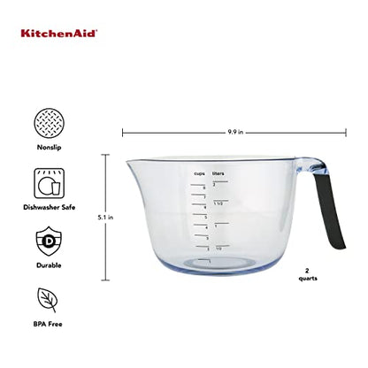 KitchenAid Universal Plastic Batter Bowl, 8-Cup, Onyx Black - size: 8-Cup