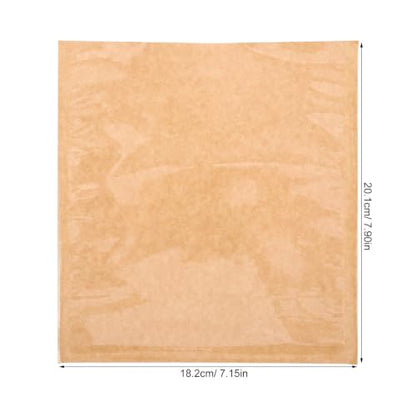 Lurrose 100pcs Kraft Paper Bags: Food Storage Bags with Transparent Window - Reusable for Snack Cookies Bread Candy Treat Cheese Tea 7.9"x7.17"