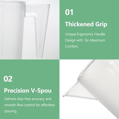 Plastic Measuring Cup with Handle, Pool Chemical Measuring Cup, Plastic Measuring Pitcher for Liquid Mixing, Pouring, Lawn Care, Pet Food, Motor Oil, Laboratory and More (32, Fluid Ounces, 1000ml) - size: 32 fl oz