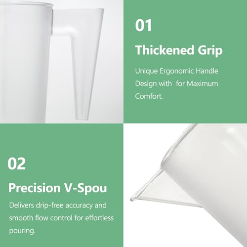 Plastic Measuring Cup with Handle, Pool Chemical Measuring Cup, Plastic Measuring Pitcher for Liquid Mixing, Pouring, Lawn Care, Pet Food, Motor Oil, Laboratory and More (120, Fluid Ounces, 3500ml) - size: 120 fl oz