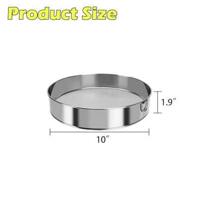 Fine Mesh Sieve Strainer, 10 Inch Stainless Steel 60 Mesh, Replacement for Winco 10" Sieves, Comfortable Handle, Baking, Food Prep and Cooking Tool for Foodservice, Restaurant and Home Use