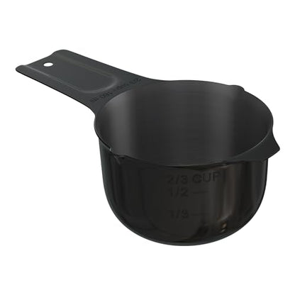 Color Up ⅔ Cup Measuring Cup (160 ml) – Premium Black Stainless Steel, Accurate for Wet & Dry Ingredients, Embossed Markings, Easy-Pour Spouts, Dishwasher-Safe, Kitchen Essential - size: 2/3 Cup (160 ml) Black