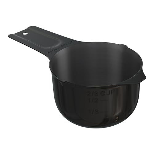 Color Up ⅔ Cup Measuring Cup (160 ml) – Premium Black Stainless Steel, Accurate for Wet & Dry Ingredients, Embossed Markings, Easy-Pour Spouts, Dishwasher-Safe, Kitchen Essential - size: 2/3 Cup (160 ml) Black