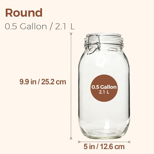 ComSaf Large Glass Jars with Airtight Lids 71 oz 3 Pack Pantry Organization | Flour sugar rice, Pickling jar, Fermenting Pantry Canisters, Sourdough starter, Large capacity, Dry goods, Sourdough pickling - size: 71oz*3