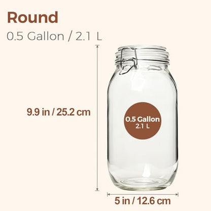 ComSaf Large Glass Jars with Airtight Lids 71 oz 3 Pack Pantry Organization | Flour sugar rice, Pickling jar, Fermenting Pantry Canisters, Sourdough starter, Large capacity, Dry goods, Sourdough pickling - size: 71oz*3