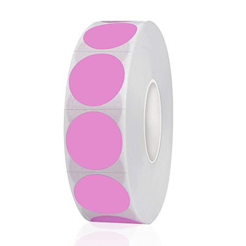 1200 Pieces 0.75 Inch Round Color Coding Label Garage Sale Stickers Blank Yard Sale Price Stickers Permanent Adhesive Dots, Easily Writable with Perforation Line (Pink) - color: Pink, size: 0.75 inch-1 roll