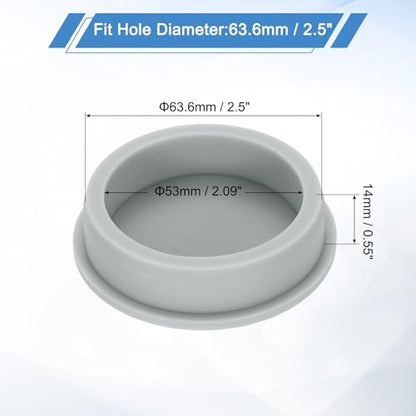 uxcell Silicone Rubber Plug, High Temp Round Hole Plug Waterproof Rubber Stopper Pipe End Caps Fit 63.6mm/2.5" for Bathtub Bottle Sealing, Grey - size: 63.6mm/2.5"