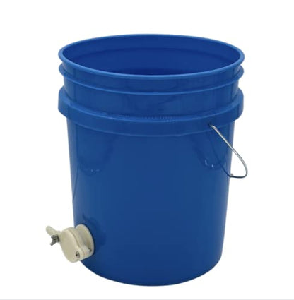 House Naturals Plastic 5 Gallon Honey Food Grade Bucket with Honey Gate for Beekeeping and Screw on Lid (Blue) - color: Blue
