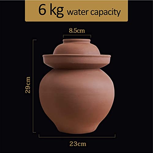 Traditional Chinese Porcelain Pickle Jar,Ceramic Fermentation Crock Pickling Pot,Ceramic Fermenting Jar with Water Seal Airlock Lid Stoneware Fermenter for Kimchi Sa 6KG - size: 6KG