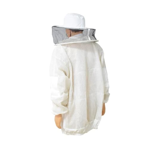 Beekeeping Anti Bee Suit 3 Layer Mesh Breathable Ventilated Protective Clothing Bee Jacket with Removable Safty Veil Hat Suits(XXL)