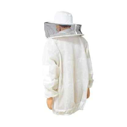 Beekeeping Anti Bee Suit 3 Layer Mesh Breathable Ventilated Protective Clothing Bee Jacket with Removable Safty Veil Hat Suits(XL) - size: X-Large
