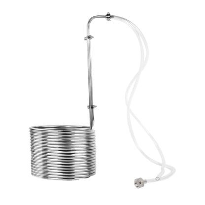 BACOENG 5/16" x 50Ft 304 Wort Chiller, Immerson Chiller, Stainless Steel Tubing Coil for Ice Bath Beer Brewing Tubing Coil, Water Cooler Equipment - size: 5/16" x 50Ft w/ Hose