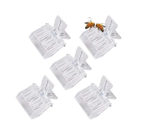Generic Queen Bee Cage Catcher Clips, Plastic Queen Catching Catcher, Queen Bee Catcher, Queen Bee Cage Bee, Store The Queen Bees, Transparent. 5 Pack