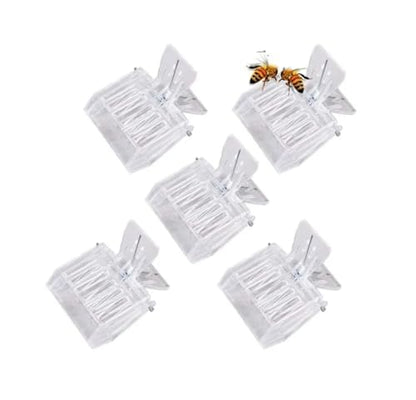 Generic Queen Bee Cage Catcher Clips, Plastic Queen Catching Catcher, Queen Bee Catcher, Queen Bee Cage Bee, Store The Queen Bees, Transparent. 5 Pack