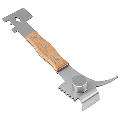 Hilitand Multifunctional Beekeeping Hive Tool, Polished Stainless Hive Scraper Tool with Wood Handle Grip Beekeeping Equipment for Beekeepers