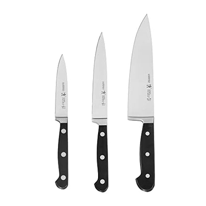 Henckels Classic 3-Pc Starter Chef Knife Set, Razor-Sharp German Engineered | Fully Forged Construction Provides Balance with Traditional Triple-Rivet Handles Enables Comfortable Easy Cutting. - style: Kitchen Knife Set