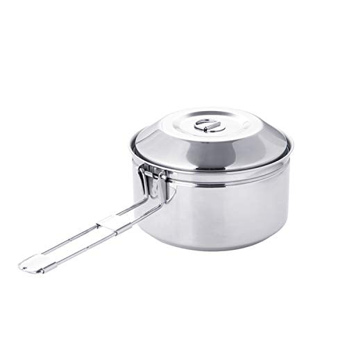 Fire-Maple Antarcti 1.0 Liter Stainless Steel Camping Bowls with Locking Lid, Camping Cook Pot Folding Handle - size: 1.1 Quarts camping bowl