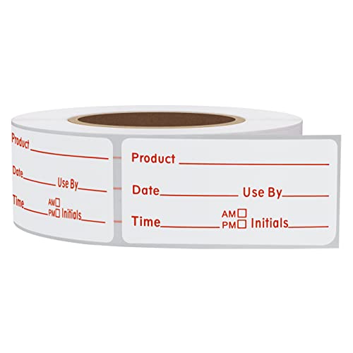 500pcs Freezer Labels for Food Storage Removable FIFO Use by Food Preparation Stickers Expiration Prep Date 1 x 2 Inch Labels (Red) - color: Red-2
