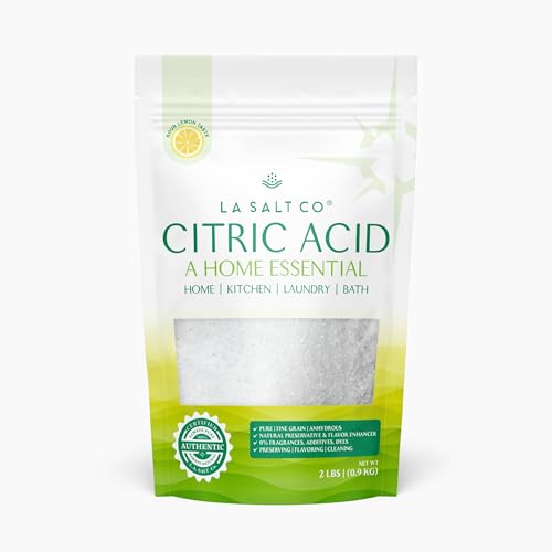 LA SALT CO Citric Acid 2 Pound Pouch, 100% Pure Food Grade, USP, Kosher, Non-GMO, Fragrance Free Fragrance Free - size: 32 Ounce (Pack of 1)