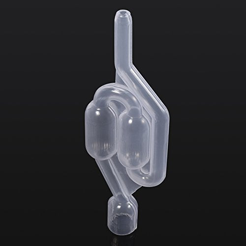 S Shape Twin Bubble Airlock, Transparent One Way Exhaust Valve for Automatic Fermentation in Wine Beer Making PPC Material 6.7 Inch