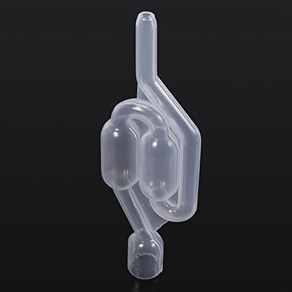 S Shape Twin Bubble Airlock, Transparent One Way Exhaust Valve for Automatic Fermentation in Wine Beer Making PPC Material 6.7 Inch