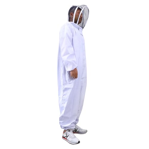 Full Body Beekeeping Suit Veil Men Beekeeping Suit for Protection XXL White